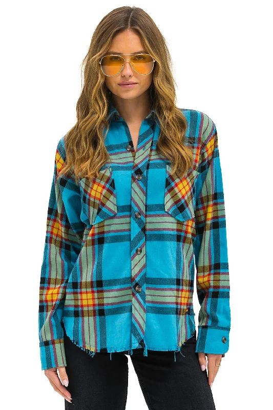 Relaxed Fit Wear PLAID FLANNEL LIGHT WEIGHT UNISEX WESTERN SHIRT - JACKSON PLAID