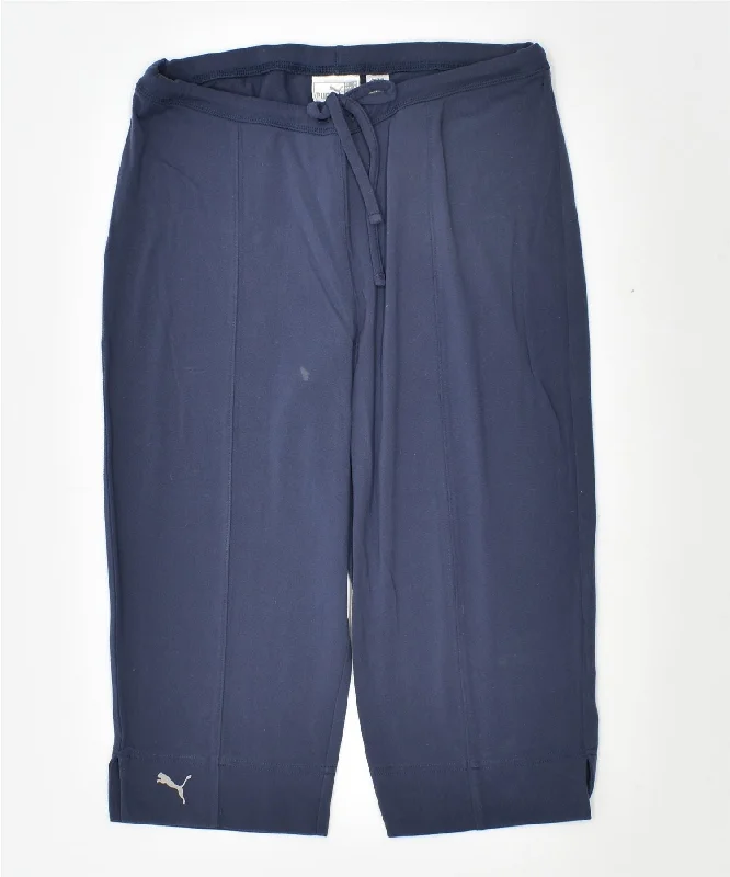 Sporty Comfort PUMA Womens Legging Shorts UK 12 Medium Blue Nylon