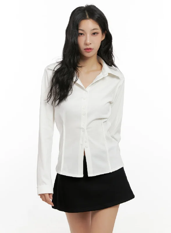 Breezy Style Slim-Fit Basic Collared Shirt CN416