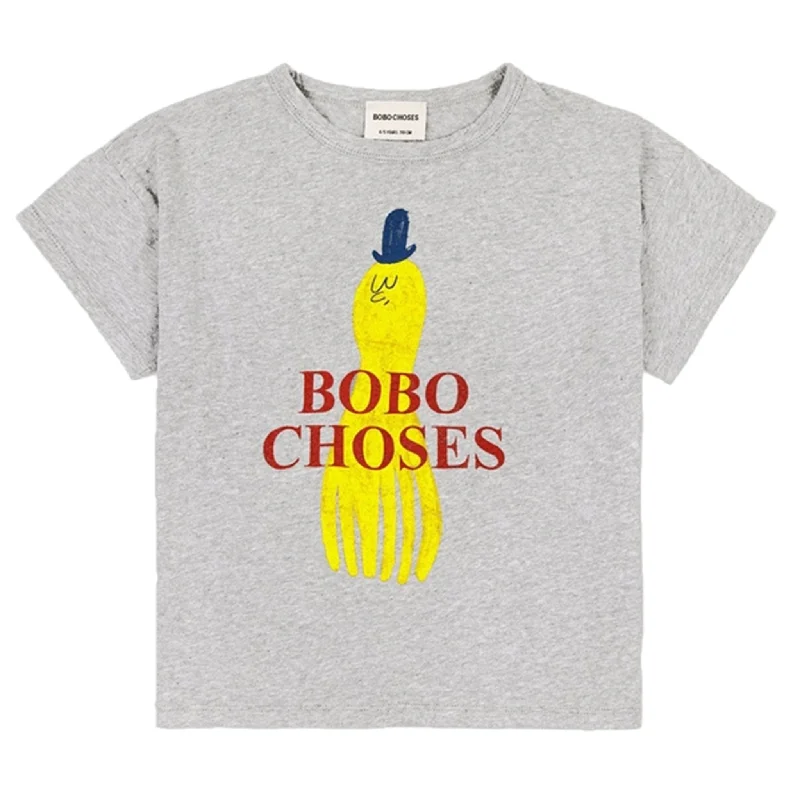 Weekend Wear Bobo Choses Light Heather Grey Yellow Squid T-Shirt