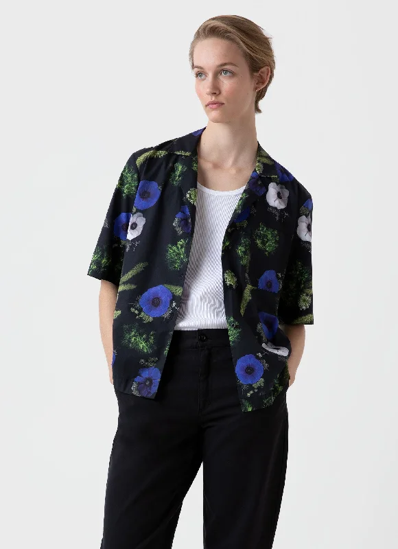 Comfort Fit Women's Charlotte Gosch Camp Collar Shirt in Sea Moss