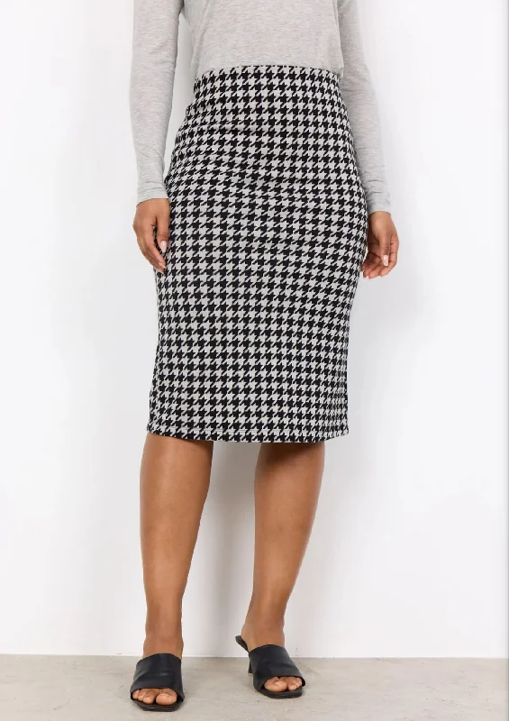 Relaxed Fit Wear Houndstooth Skirt