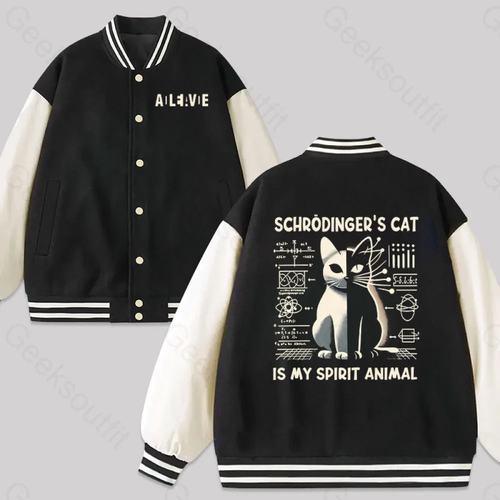 Comfortable Looks Schrödinger's Cat ADLEIAVDE Baseball Jacket