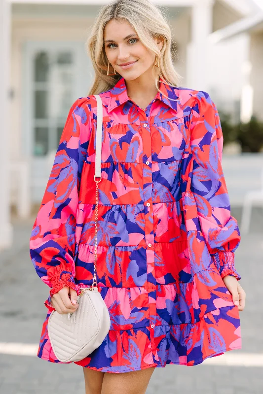 Relaxed Tops Say What You Love Pink Floral Dress
