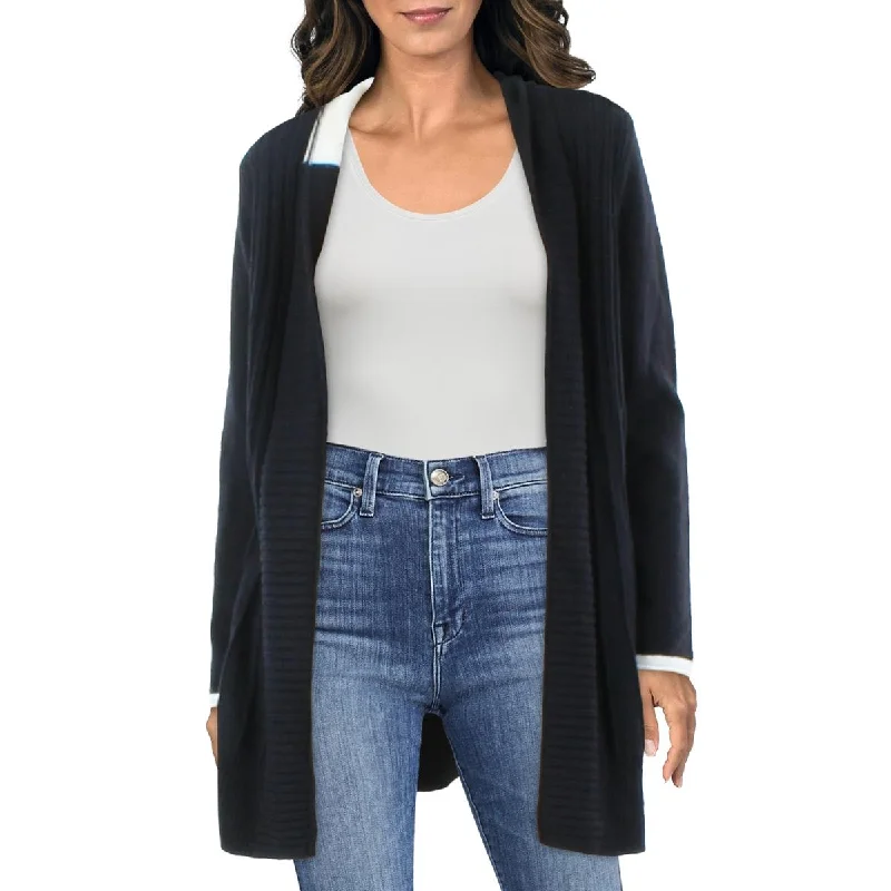 Effortless Looks Nic + Zoe Womens Cozy Up Twirl Open Front Long Cardigan Sweater