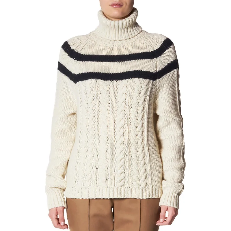 Cozy Look Moncler Womens Cashmere Open Stitch Turtleneck Sweater