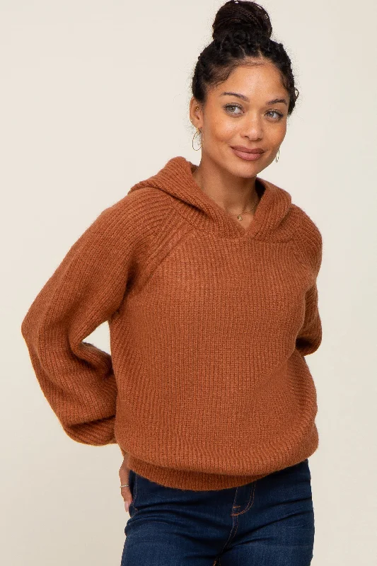 Weekend Wear Camel Hooded Sweater
