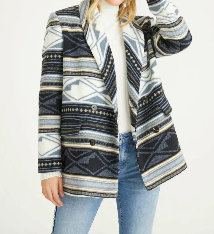 Cozy Dress Blanch Southwestern Print Blazer In Multi