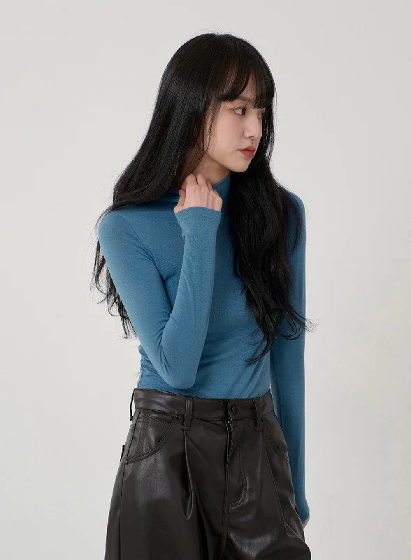 Comfortable Jeans Basic Long Sleeve Turtleneck OD16