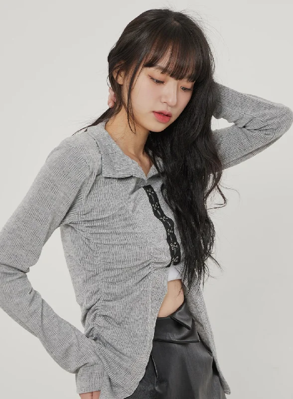 Cozy Chic Slit Hook Top BF306