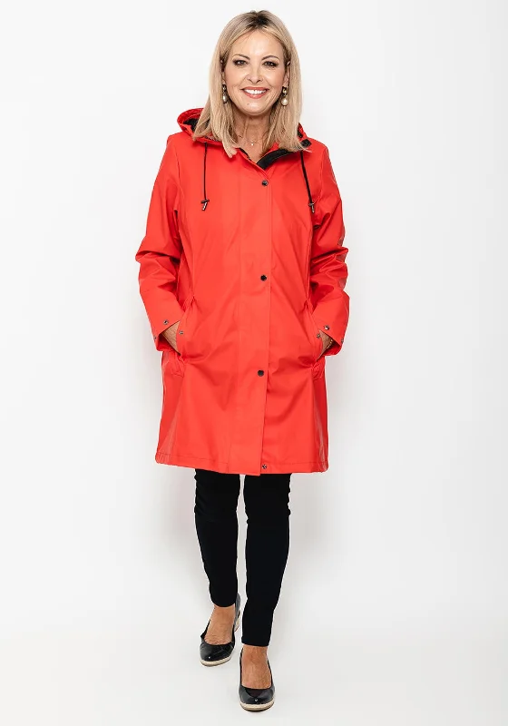 Versatile Outfits Frandsen Soft Shell Long Raincoat, Red