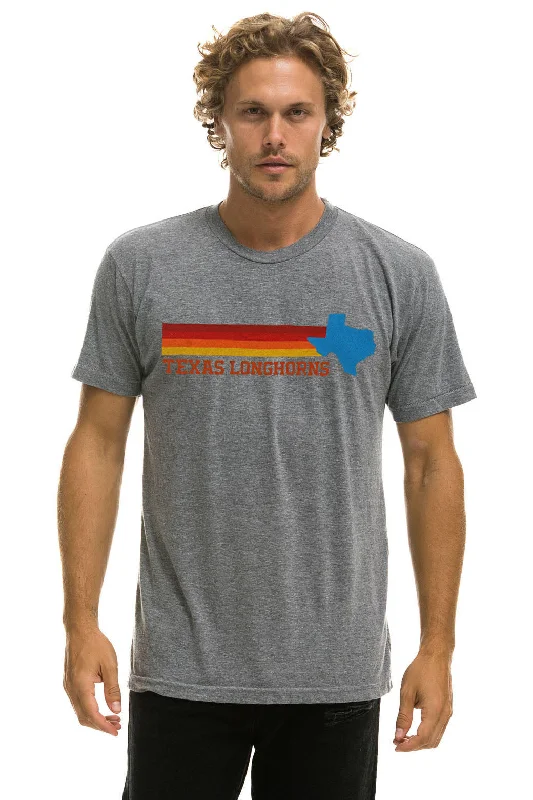 Soft Fabrics UNIVERSITY OF TEXAS STATE LOGO CREW TEE SHIRT - HEATHER
