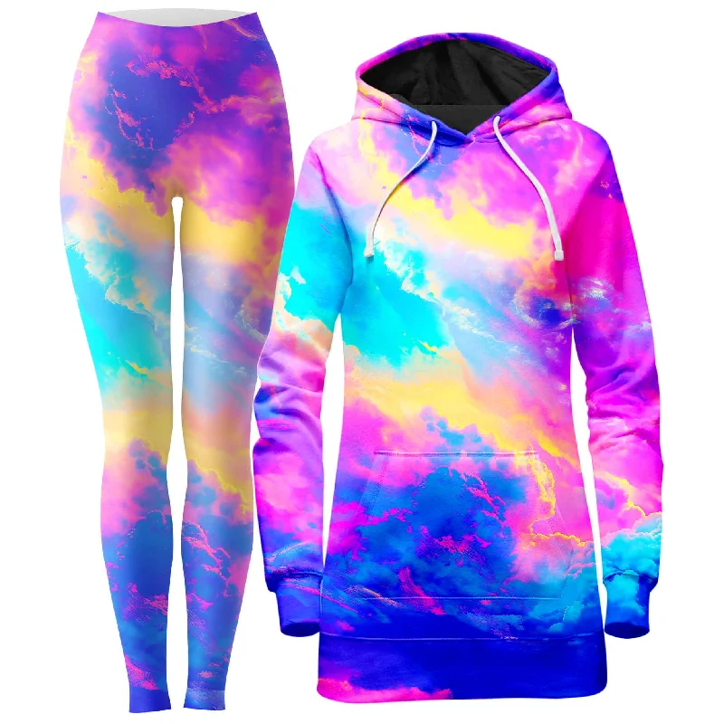 Versatile Comfort Cloudopia Hoodie Dress and Leggings Combo
