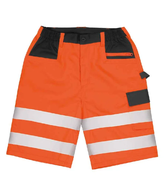Weekend Wear Result Safe-Guard Hi-Vis Cargo Shorts | Fluorescent Orange