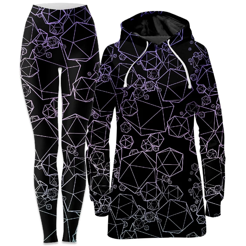 Trendy Comfort Icosahedron Madness Cold Hoodie Dress and Leggings Combo