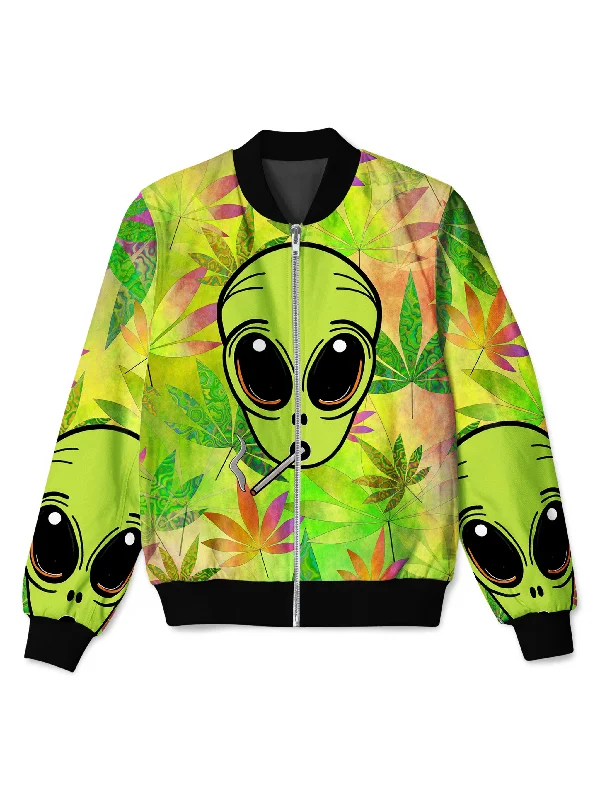 Cozy Apparel Alien Weed Bomber Jacket