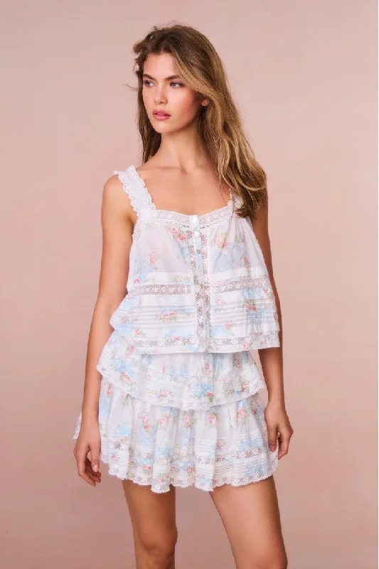 Comfy Chic Wear Ruffle Mini Rosa Beaux Skirt