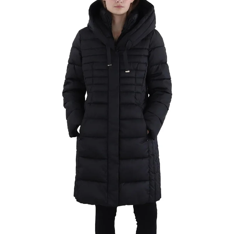 Cozy Chic Wear Tahari Womens Hooded Long Puffer Jacket