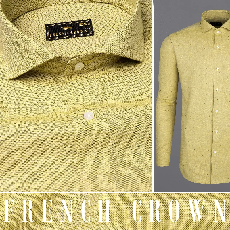 Sporty Wear Grandis Yellow Dobby Textured Premium Cotton Shirt