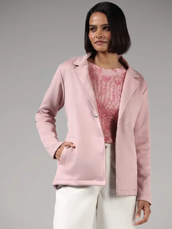 Light Fit LOV Pastel Pink Tie-Up Suede Jacket