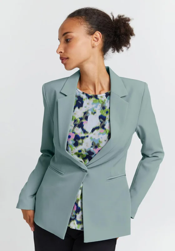 Elegant Fit Ichi Lexi Blazer Jacket, Sage