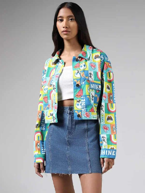 Sporty Comfort Nuon Multicolour Abstract Printed Cotton Jacket