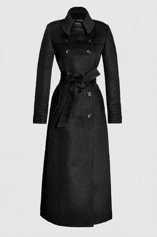 Comfortable Jeans Baby Alpaca Maxi Trench Coat