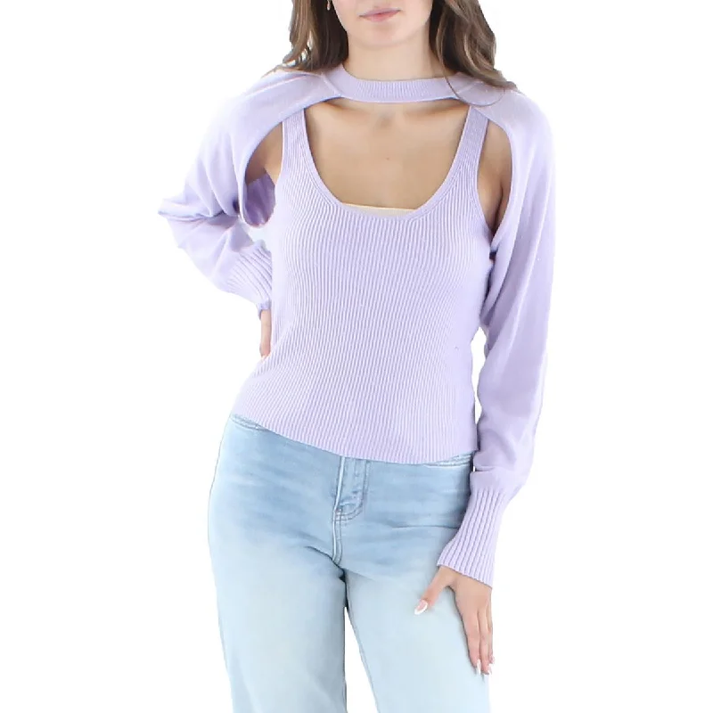 Breezy Style Jonathan Simkhai Womens Cassia Layered Knit Pullover Sweater