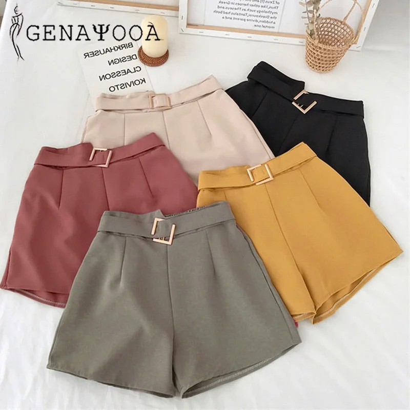 Everyday Comfort Genayooa Office Elastic Waist Shorts Women Mini High Waist Shorts with Belt Wide Leg Summer 2020 Harajuku Korean Short Feminino Everyday Comfort Genayooa Office Elastic Waist Shorts Women Mini High Waist Shorts with Belt Wide Leg Summer 2020 Harajuku Korean Short Feminino