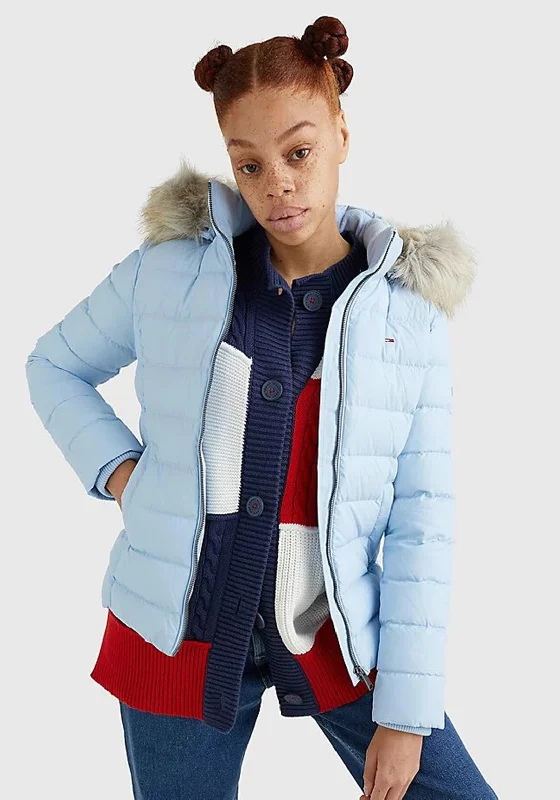 Easygoing Fashion Tommy Jeans Essential Padded Slim Fit Jacket, Chambray Sky