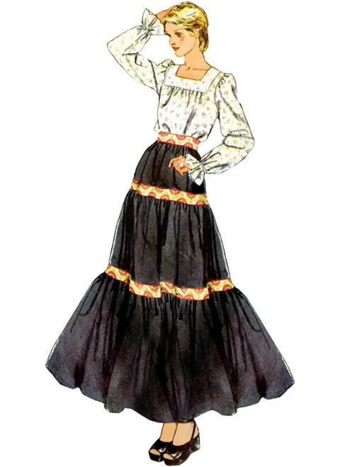 Casual Fit Simplicity Vintage Blouse & Skirt S9816