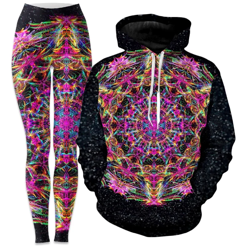 Comfy Chic Pastel Warp Hoodie and Leggings Combo