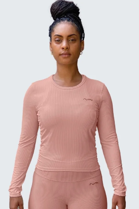 Effortless Wear W SunRib Fit Tee Long-Sleeve - Coral Light