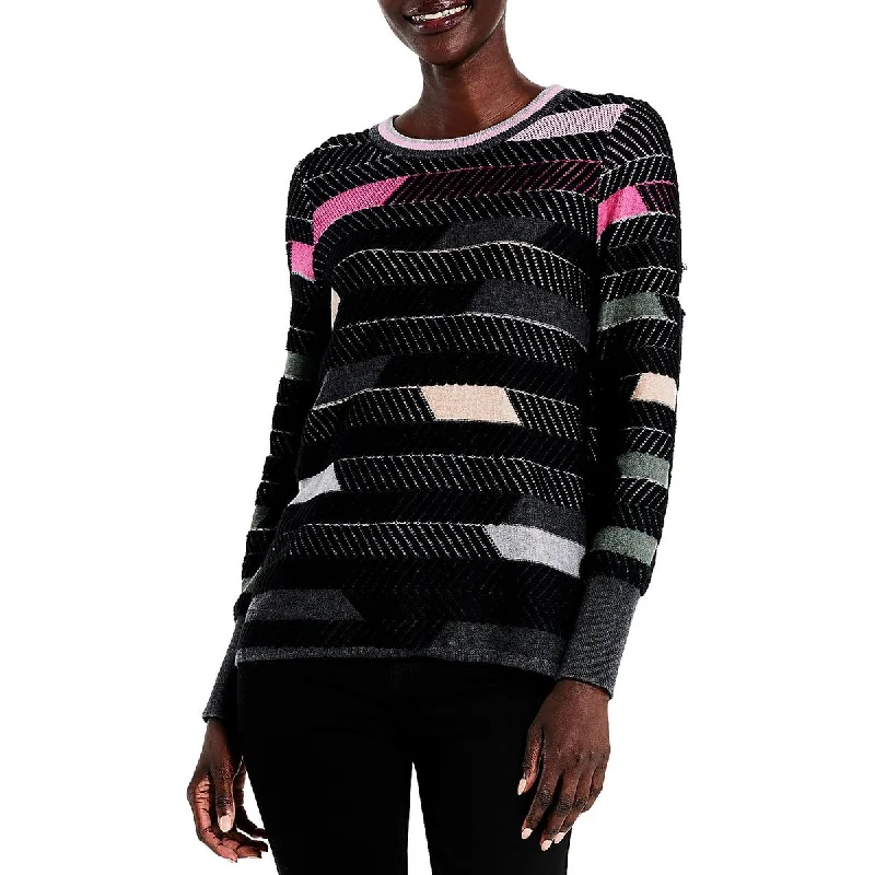 Trendy Casuals Nic + Zoe Womens Knit Striped Crewneck Sweater