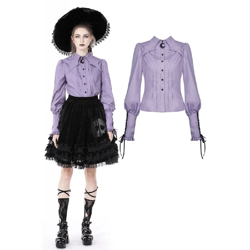 Relaxed Dresses Women's Gothic Star Collar Puff Sleeved Shirt