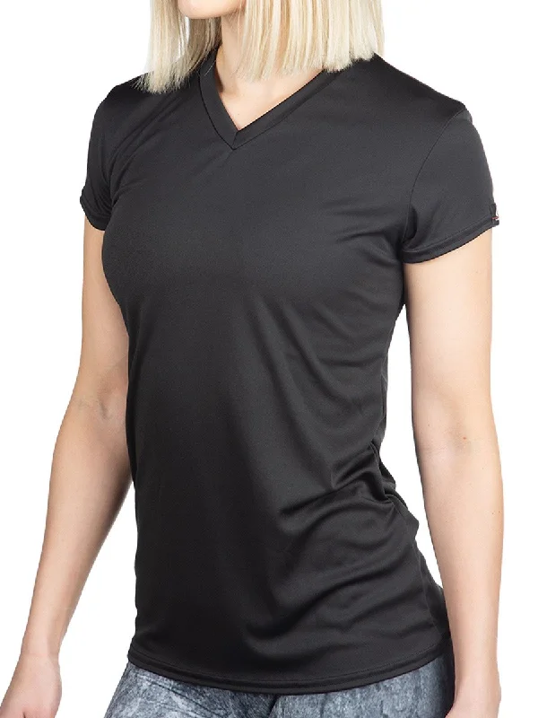 Soft Textures 2-Pack Women's Microtech™ Loose Fit Short Sleeve V-Neck Shirt by WSI Sports Made in USA 704WLSSW Soft Textures 2-Pack Women's Microtech™ Loose Fit Short Sleeve V-Neck Shirt by WSI Sports Made in USA 704WLSSW