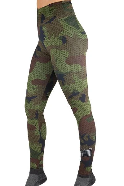 Casual Elegance Hexacamo Camouflage Olive Leggings by WSI Made in USA 061XCPH
