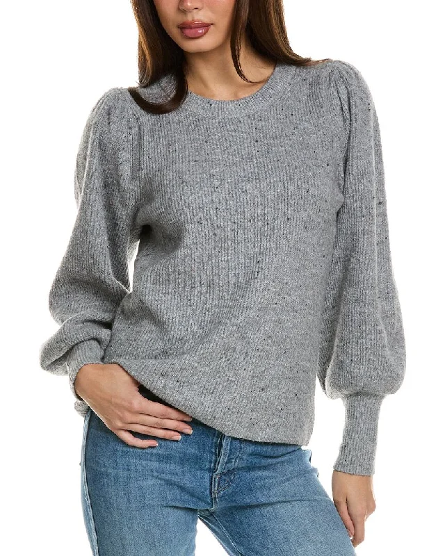 Casual Elegance Knitted Chunky Vest 1.STATE Balloon Sleeve Sweater