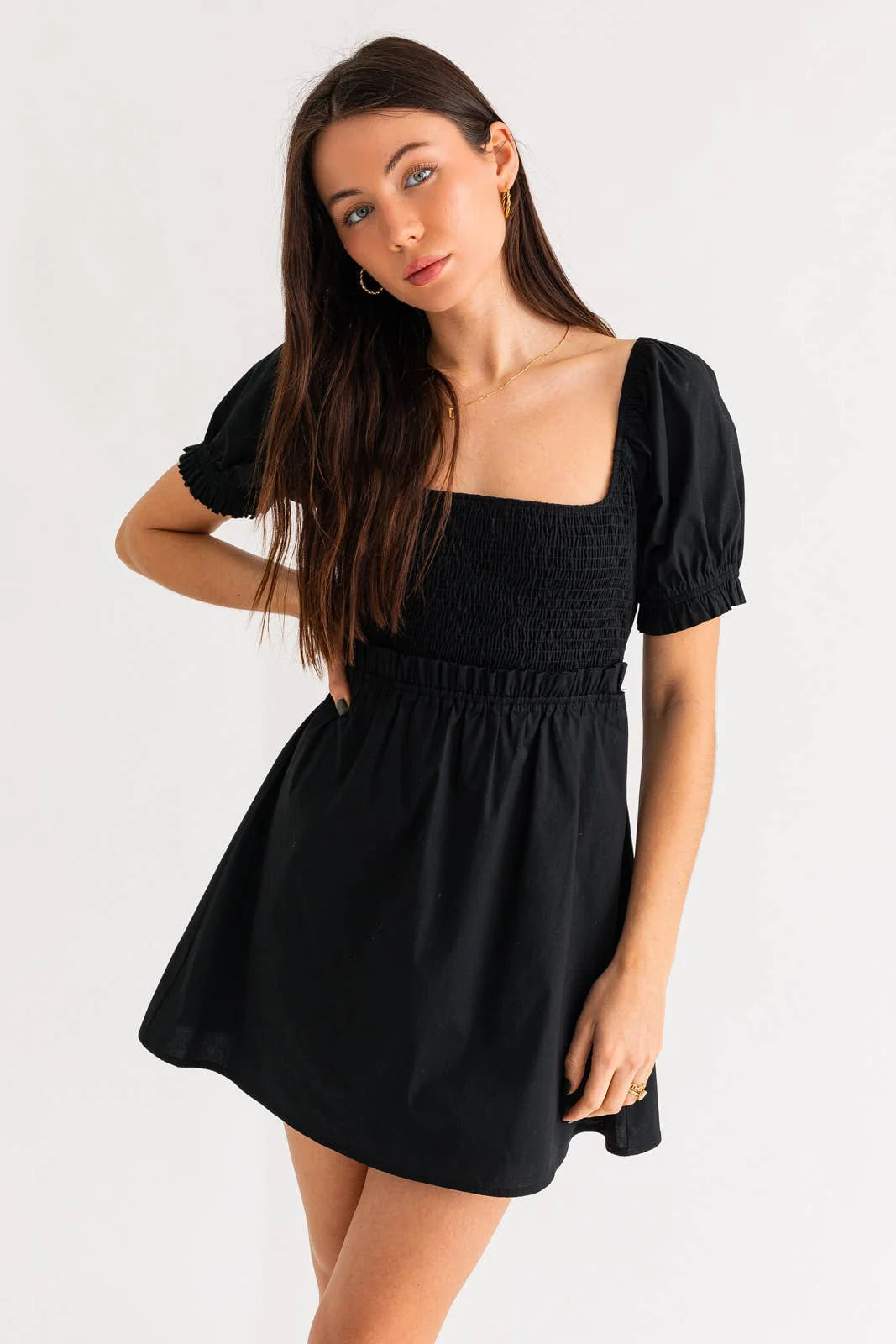 Casual Comfort Party dress Short Sleeve Smocked Detail Dress