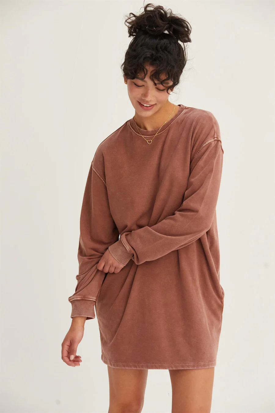 Comfortable Fashion Wrap dress Oversized Mini Sweatshirt Dress
