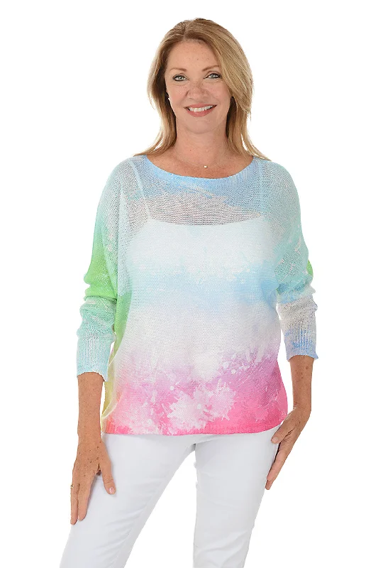Casual Elegance Sporty Color Splash Lightweight Sweater