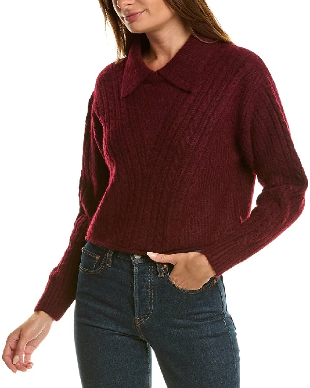 Comfortable Sweaters Boxy 525 America Alecia Mixed Cable Pullover