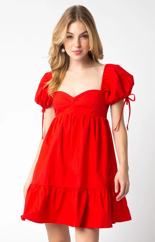 Relaxed Fashion Silk slip dress Baby Doll Tie Dress