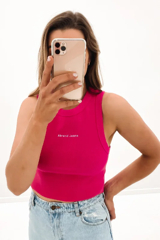 Cozy Outfit Women’s tank top with graphic print A Heather Singlet Super Pink