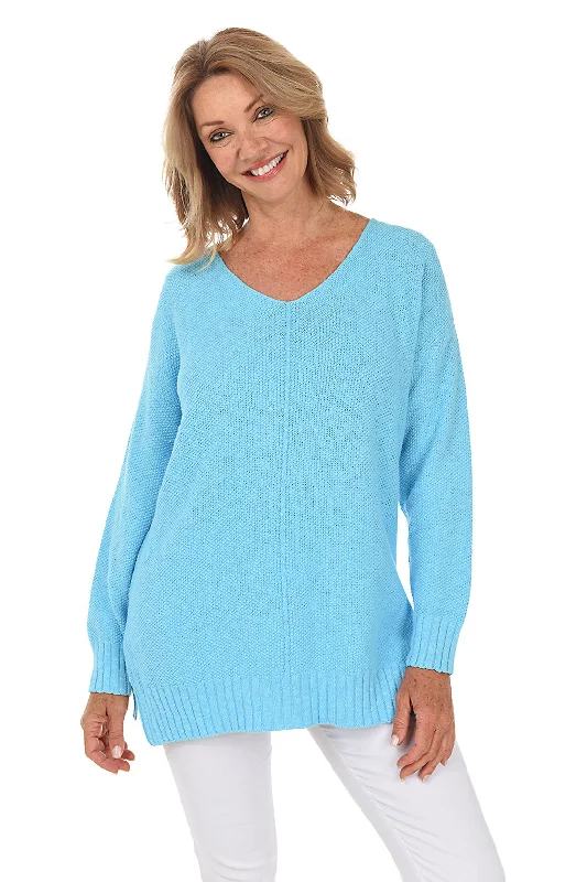 Cozy Outfit Trendy Knit Hoodie V-Neck Tunic Sweater