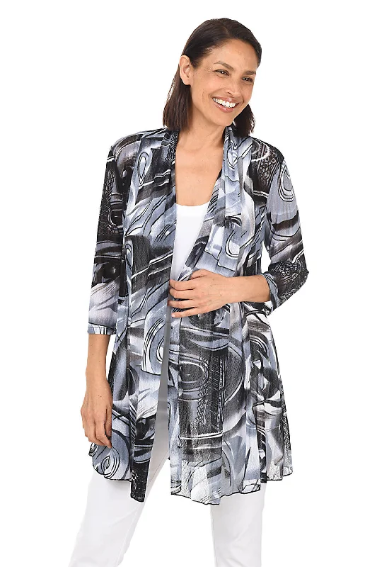 Simple Chic Cropped Knit Top Chrome Mesh Cardigan