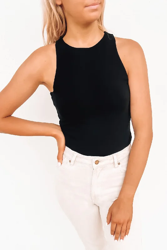 Comfortable Fashion Women’s satin tank top Adaline Top Black