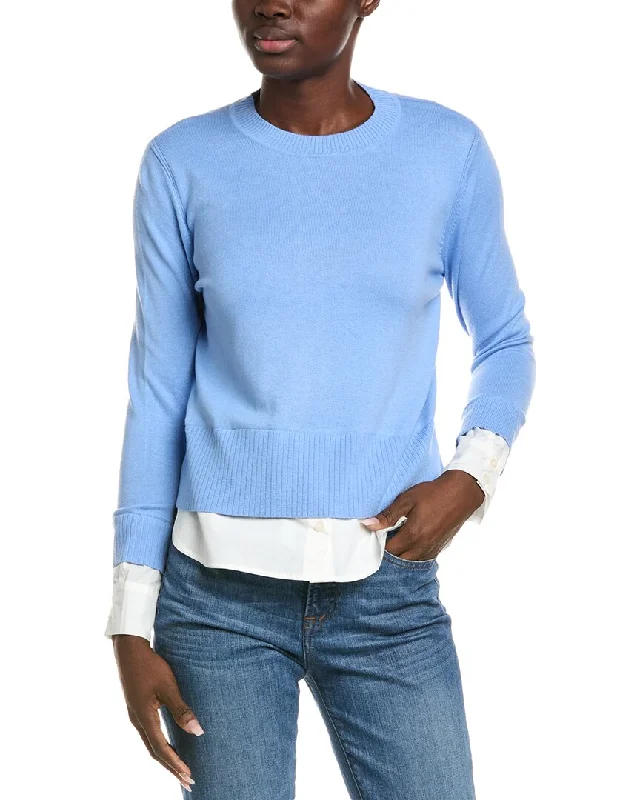 Everyday Style Thick Knit Sweater Alashan Cashmere Duet Shirttail Cashmere-Blend Sweater