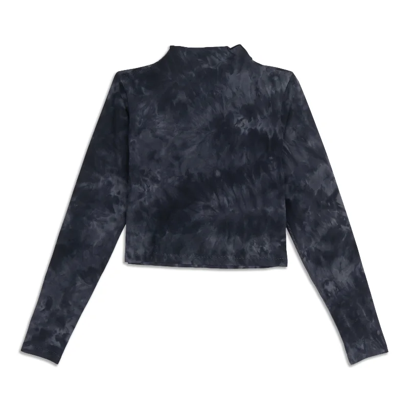 Stylish Wear All Aligned Mock Neck Long Sleeve - Resale