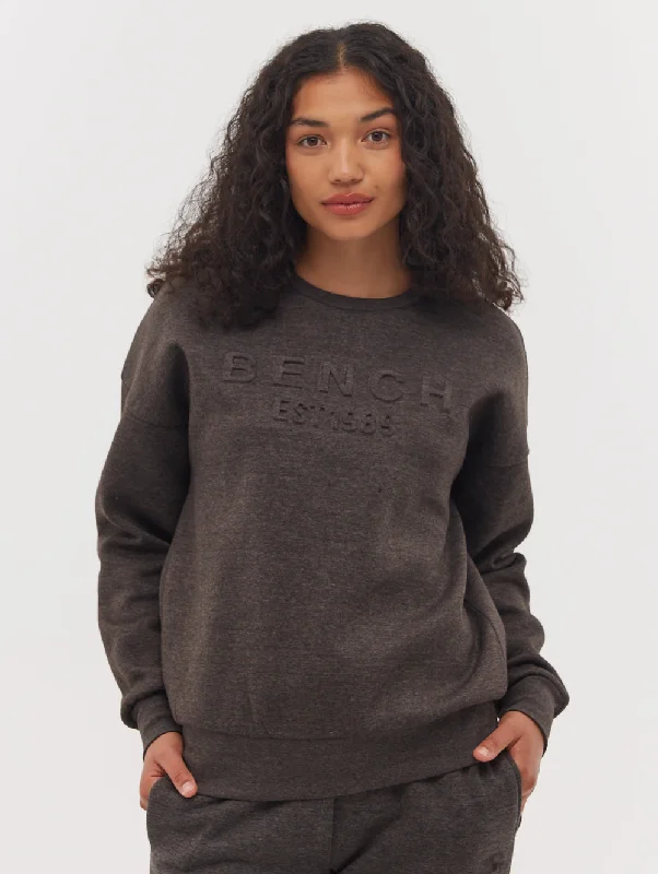 Comfortable Jeans Organic-cotton Avyanna Deboss Logo Crew Neck Sweatshirt